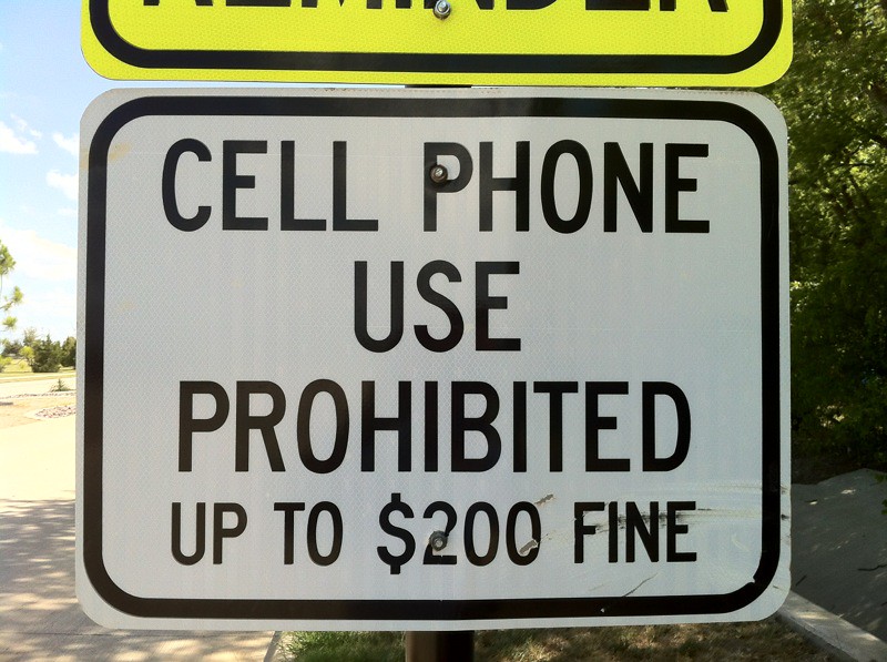 Cell phone use prohibited